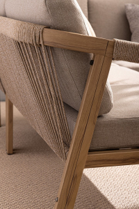 Комплект лаунж мебели Garden Relax Kalimera алюминий, роуп, олефин песочный Фото 16