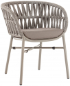Кресло плетеное с подушкой Grattoni Tahiti алюминий, роуп, текстилен тортора, серебристый серый, тортора Фото 1
