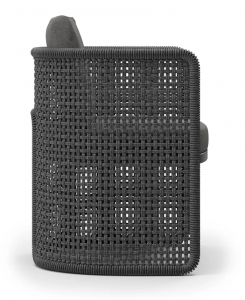 Кресло плетеное с подушкой SNOC Miura Nightfall алюминий, роуп, олефин черный Фото 4