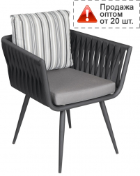 Кресло металлическое плетеное с подушкой-thumbs-Фото1