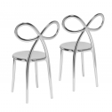 Комплект пластиковых стульев Qeeboo Ribbon Metal Finish Set 2 полипропилен серебристый Фото 6
