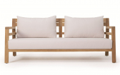 Диван деревянный с подушками Ethimo Costes тик, акрил натуральный, белый Фото 4