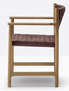 Кресло деревянное плетеное PEDRALI Griante тик, роуп натуральный, кофе Фото 8