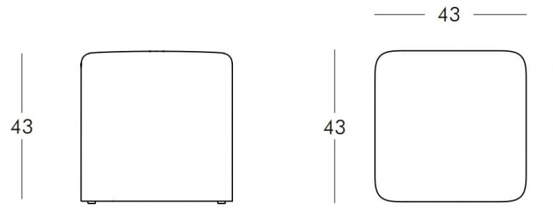 Пуф пластиковый мягкий Soft Cubo Standard
