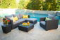 Диван пластиковый плетеный с подушкой Keter Salta 3 Seater Sofa пластик с имитацией плетения графит Фото 7