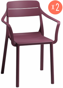 Комплект пластиковых кресел Nardi Cassia Set 2 стеклопластик бургунди Фото 1