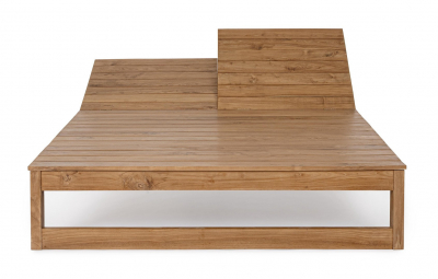 Шезлонг-лежак деревянный двухместный Garden Relax Honolulu тик натуральный Фото 6