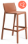 Комплект пластиковых барных стульев Nardi Trill Stool Set 2 стеклопластик кирпичный Фото 3