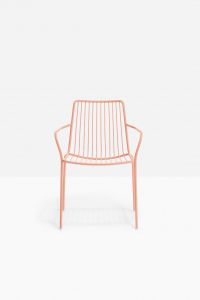 Кресло металлическое с высокой спинкой PEDRALI Nolita сталь розовый Фото 4