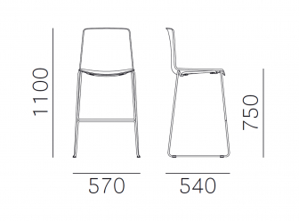 Стул пластиковый барный на полозьях-thumbs-Фото3