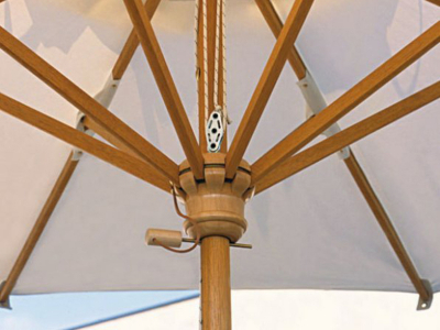 Зонт профессиональный 2х3 м Scolaro Palladio Standard дерево ироко, акрил натуральный, слоновая кость Фото 4