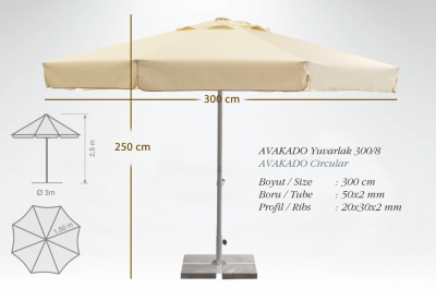 Зонт профессиональный THEUMBRELA SEMSIYE EVI Avocado алюминий, акрил Фото 2