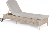 Шезлонг-лежак плетеный Garden Relax Jupiter алюминий, искусственный ротанг, олефин натуральный, бежевый Фото 1