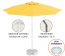 Зонт пляжный с базой на колесах THEUMBRELA SEMSIYE EVI Kiwi Clips&Base алюминий, олефин белый, желтый Фото 2