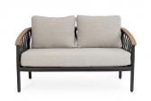 Диван двухместный с подушками Garden Relax Fenix алюминий, роуп, олефин антрацит Фото 3
