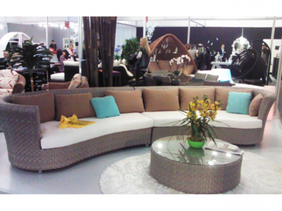 Комплект плетеной мебели для гостиной Skyline Design Florence алюминий, искусственный ротанг, sunbrella серебряный орех Фото 2