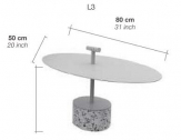 Столик кофейный Rever Lido L3 сталь, алюминий, каменная крошка, компакт-ламинат HPL Фото 2