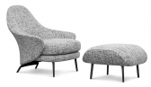 Кресло мягкое Minotti Angie алюминий, ткань Фото 10