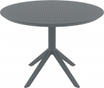 Стол пластиковый Siesta Contract Sky Table Ø105 сталь, пластик темно-серый Фото 7