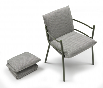 Кресло металлическое c подушками Scab Design Brezza сталь, ткань sunbrella оливковый, светло-зеленый Фото 24