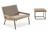 Кресло лаунж с обивкой Ethimo Allaperto Urban батилин, тик, металл капучино Фото 7