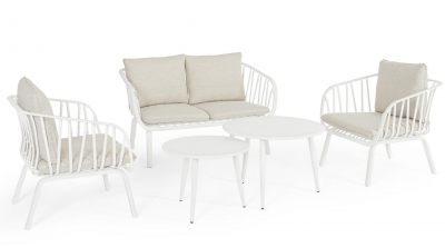 Комплект лаунж мебели Garden Relax Nixie сталь, полипропилен, полиэстер белый Фото 1