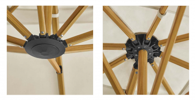 Зонт профессиональный 3х3 м Higold Levia алюминий, акрил тик, тортора Фото 5