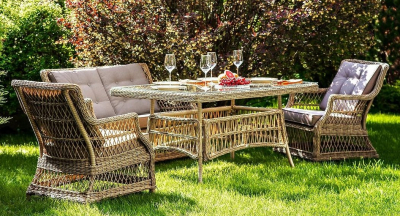 Комплект плетеной мебели JOYGARDEN Oslo алюминий, искусственный ротанг бежевый Фото 1