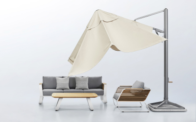 Зонт профессиональный 3х3 м Higold Levia алюминий, акрил тик, тортора Фото 16