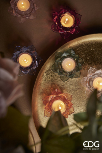 Подсвечник Лотос EDG Candle Holder стекло вода Фото 3