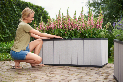 Кашпо-грядка пластиковое Keter Sequoia Duotech  Large полипропилен коричневато-серы Фото 6
