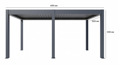 Пергола биоклиматическая моторизованная 3х6 м Tagliamento Pergola 120 Series алюминий Фото 2
