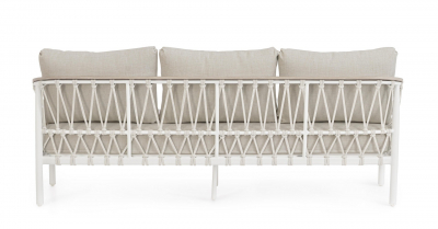 Диван трехместный с подушками Garden Relax Fenix алюминий, роуп, олефин белый Фото 8