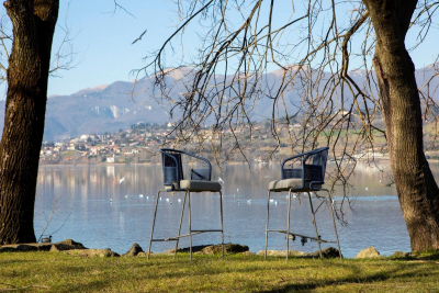 Кресло барное плетеное Rever Pietrasanta сталь, роуп, ткань Фото 10