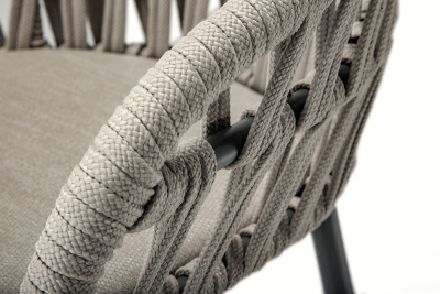 Комплект плетеной мебели Grattoni Tahiti алюминий, роуп, текстилен антрацит, серый, тортора Фото 4