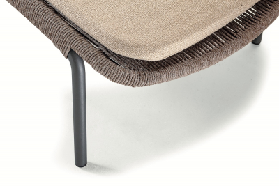 Лежак плетеный Grattoni Leaf алюминий, роуп, олефин антрацит, коричневый, песочный Фото 6