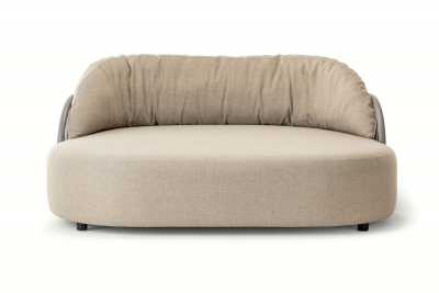 Лаунж-диван с подушкой Grattoni Nest алюминий, олефин тортора, песочный Фото 5