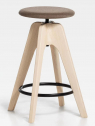 Табурет деревянный  полубарный  с обивкой SIPA Tommy ясень, металл, ткань Фото 8