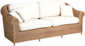 Диван трехместный плетеный с подушками POINT Brumas алюминий, искусственный ротанг, ткань соломенный Фото 1