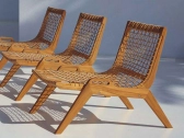 Стул лаунж деревянный плетеный Unopiu Synthesis тик, искусственный ротанг Фото 6