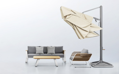 Зонт профессиональный 3х3 м Higold Levia алюминий, акрил тик, тортора Фото 14