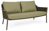 Диван двухместный с подушками Garden Relax Everly алюминий, роуп, олефин коричневый, зеленый, оливковый Фото 1