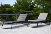 Шезлонг-лежак металлический OASIQ Corail алюминий антрацит Фото 10