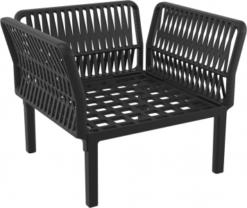 Кресло пластиковое с подушками Siesta Contract Portofino Lounge стеклопластик, полипропилен, полиэстер черный, бежевый Фото 16