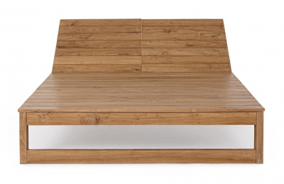 Шезлонг-лежак деревянный двухместный Garden Relax Honolulu тик натуральный Фото 5