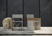 Кресло металлическое складное SNOC Sestri Bisque алюминий, тик, текстилен бежевый Фото 6