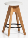 Табурет деревянный  полубарный  с обивкой SIPA Tommy ясень, металл, ткань Фото 21
