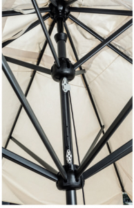 Зонт профессиональный телескопический 3х4 м Scolaro Leonardo Telescopic алюминий, акрил антрацит, слоновая кость Фото 5