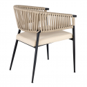 Кресло металлическое плетеное Caris Glory металл, роуп, ткань Фото 6