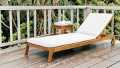 Шезлонг-лежак деревянный с матрасом Tagliamento Jack тик, ткань натуральный Фото 3